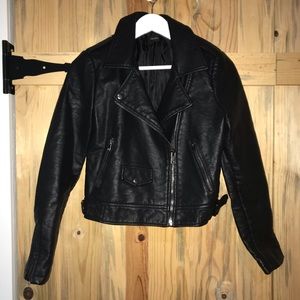 Black Leather Moto Jacket